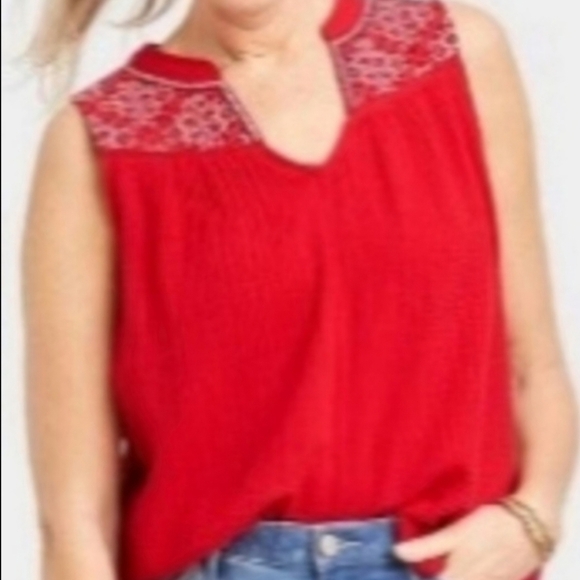 Beautiful Brand New Knox Rose Red Sleeveless Top. Size XL. NWT. - Picture 12 of 13